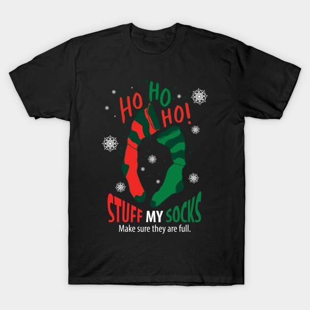 HOHOHO Stuff My Socks Ugly Christmas Sweater T-Shirt by hybridgothica